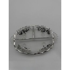 Silver City Glass Company Grape and Strawberry pattern. Serving tray 10x6